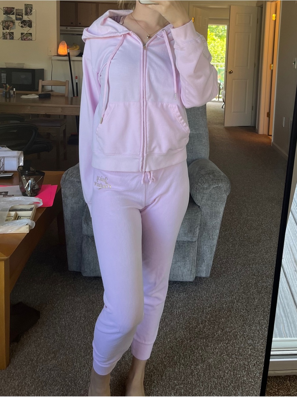 Baby Pink Juicy Couture tracksuit set sweatsuit